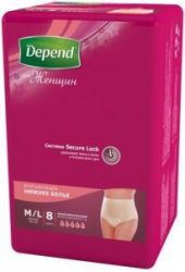 Подгузники-трусы для женщин, Depend (Депенд) р. M-L №8