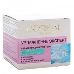 Крем-гель для лица дневной, L'Oreal (Лореаль) 50 мл Увлажнение эксперт увлажняющий для нормальной и смешанной кожи