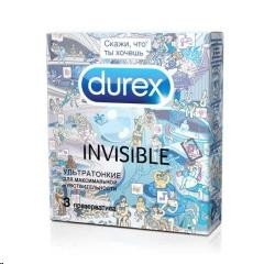 Презервативы, Durex (Дюрекс) 3 шт Инвизибл ультратонкие дудл